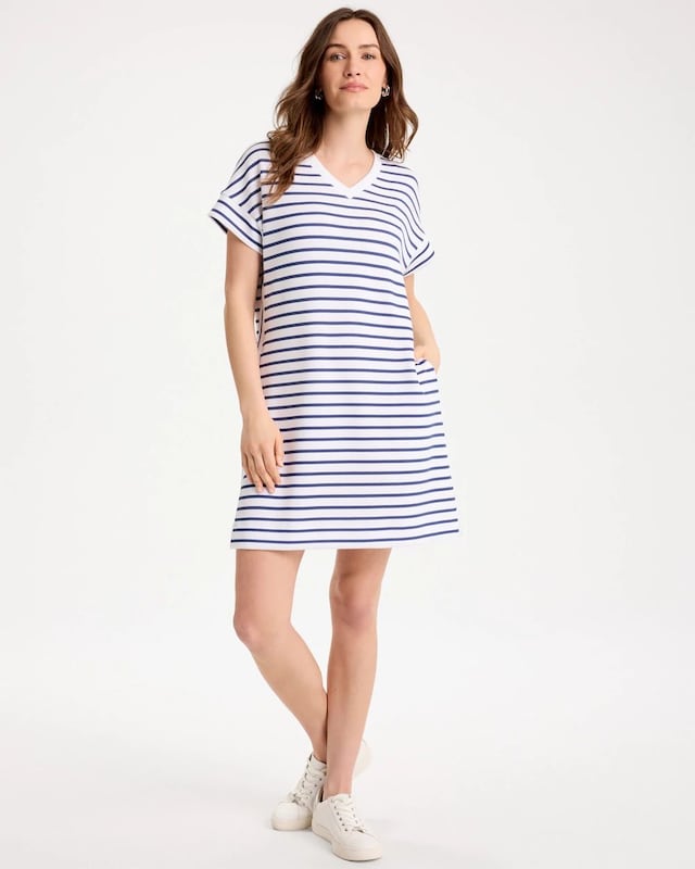 Zenergy Soft Striped Contrast Dress - image 1
